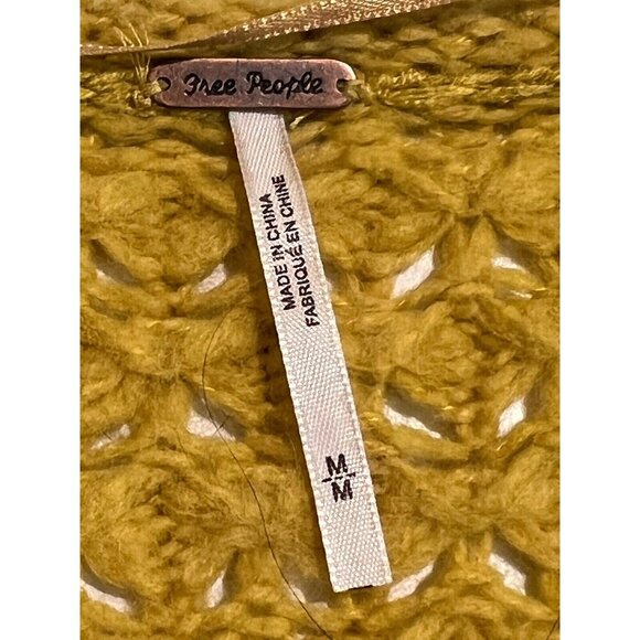 Free People Crashing Waves Open Knit Pullover Women’s Sweater Medium Boho Gypsy - Picture 6 of 11